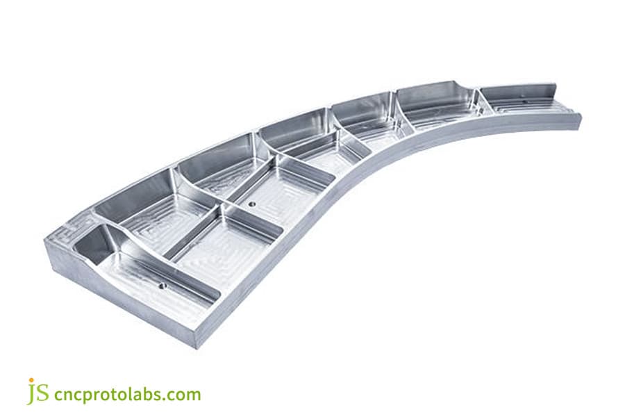 aluminum aerospace part made by 5-axis CNC milling