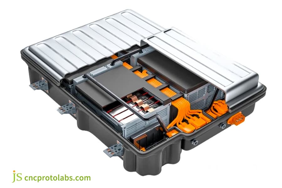Inside an 800V EV Battery Insert Molding pack