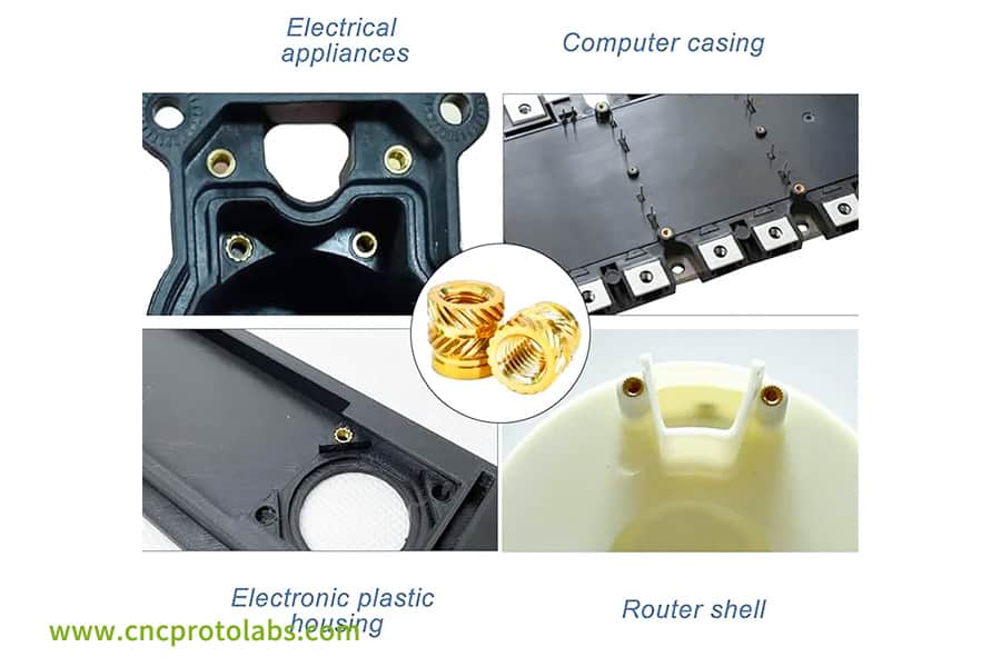 Электронные детали с литыми латунными вставками.