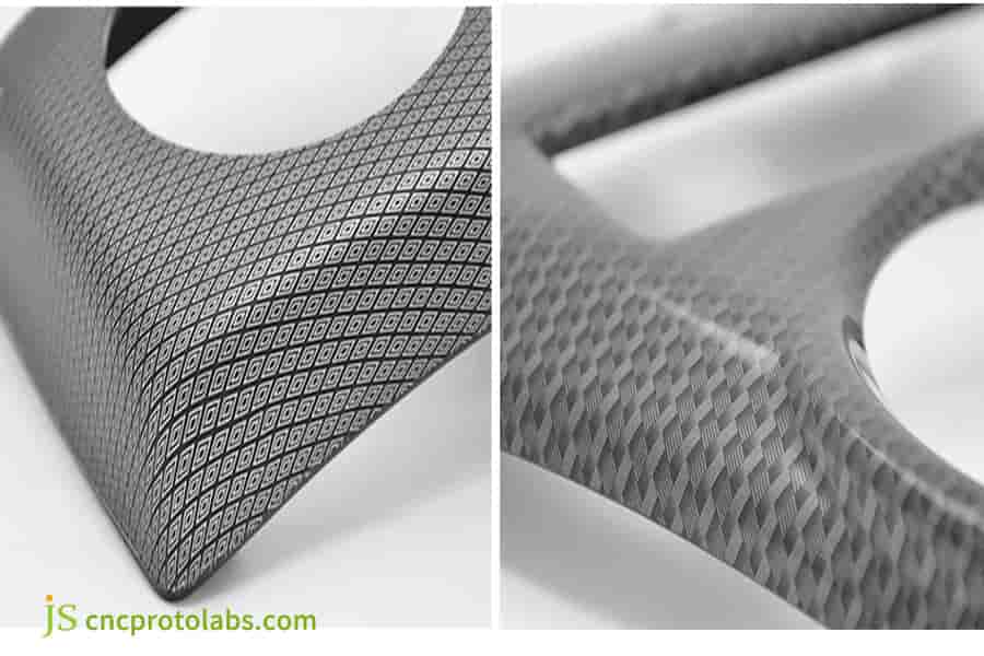 Pièces texturées réalisées par moulage d'insert de film.