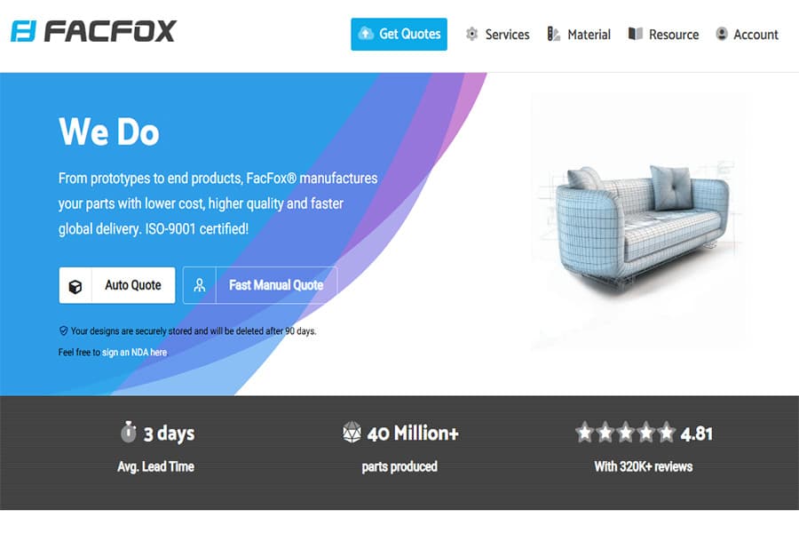 FacFox para una producción de piezas rápida y asequible