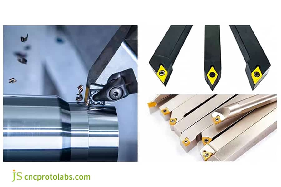 CNC tool inserts machine precision parts.