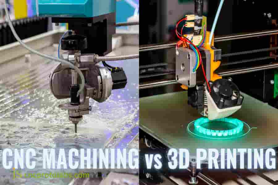 Infographic on 3d printing vs CNC machining.