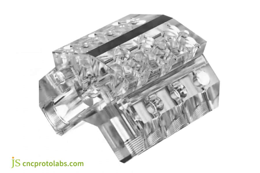 Intricate clear custom acrylic parts​ geometry