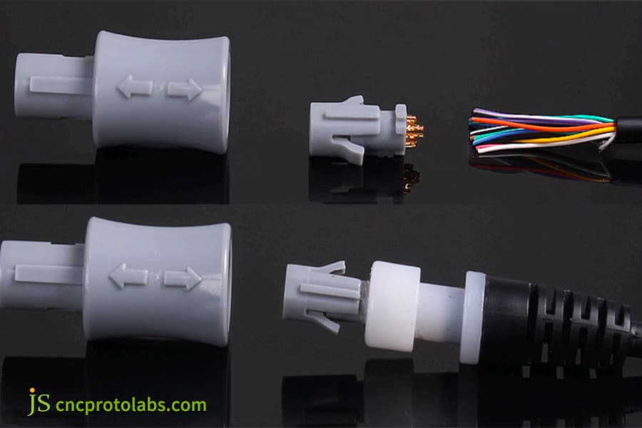 连接器包覆成型阶段图。