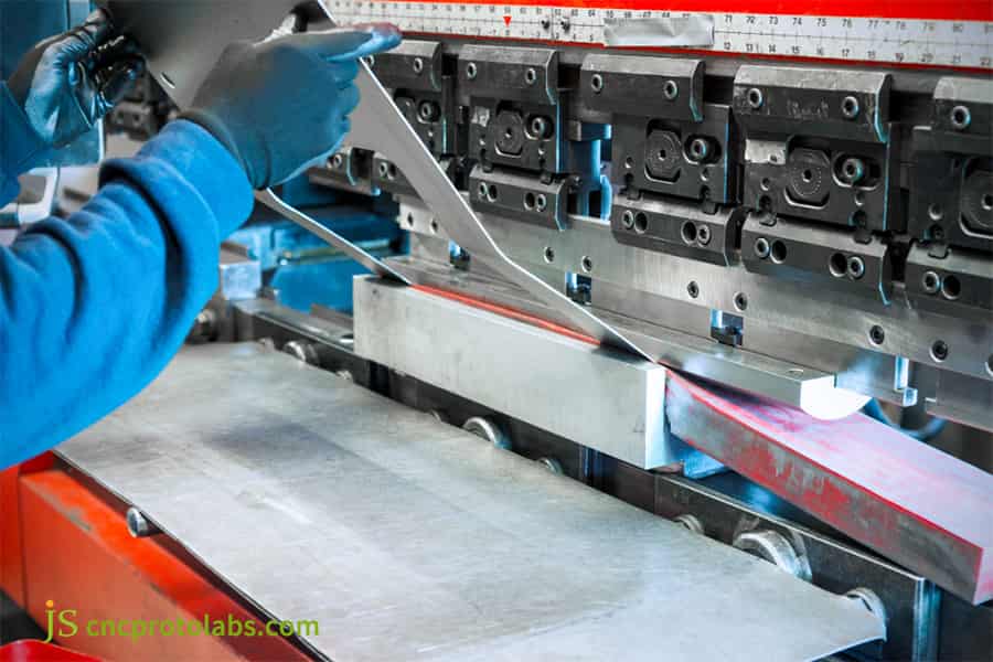 Custom metal bending service on CNC press