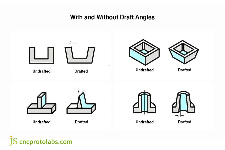 Draft Angle Design​ ensures smooth ejection