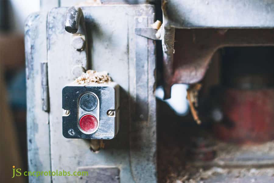 Industrial cnc machining machine showing wear