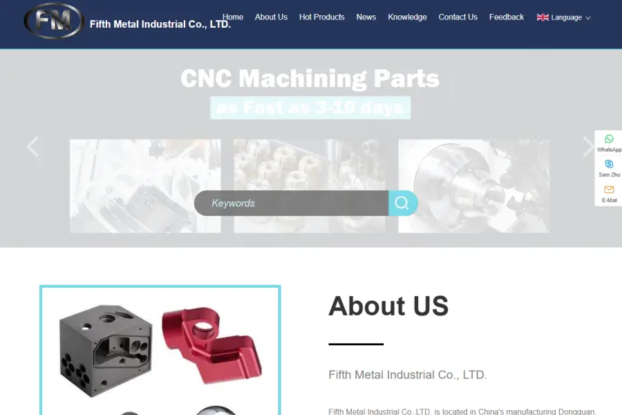 الموقع الخامس لقطع غيار الآلات CNC السريعة