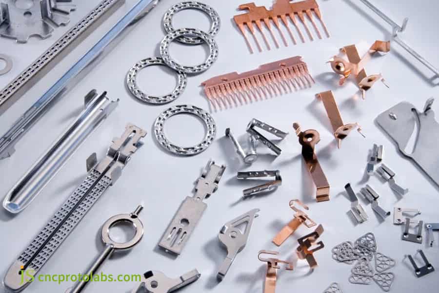 High volume stamping metal parts display