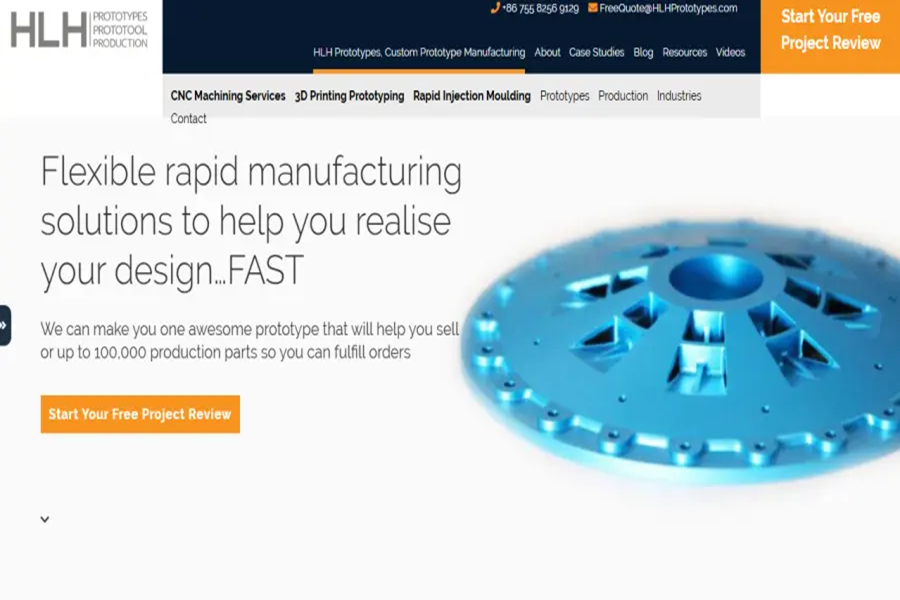 HLH Prototypes CNC Machining Services​ homepage
