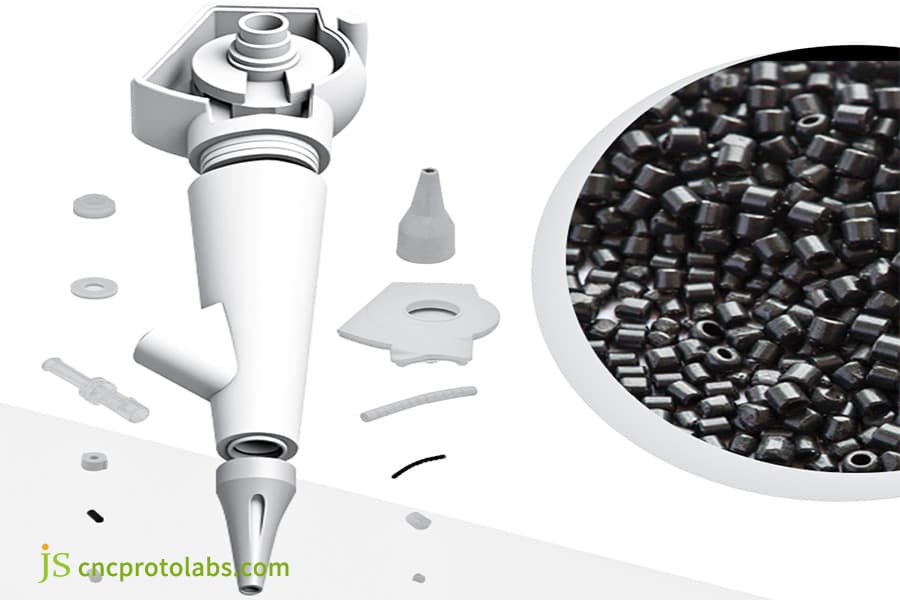 Assorted plastic injection mold components