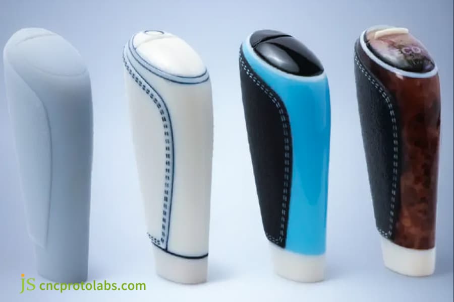 نموذج أولي لمقبض سيارة أبيض مصبوب بالحقن.