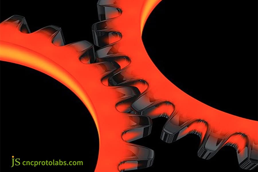 Deux engrenages de haute précision imbriqués en gros plan