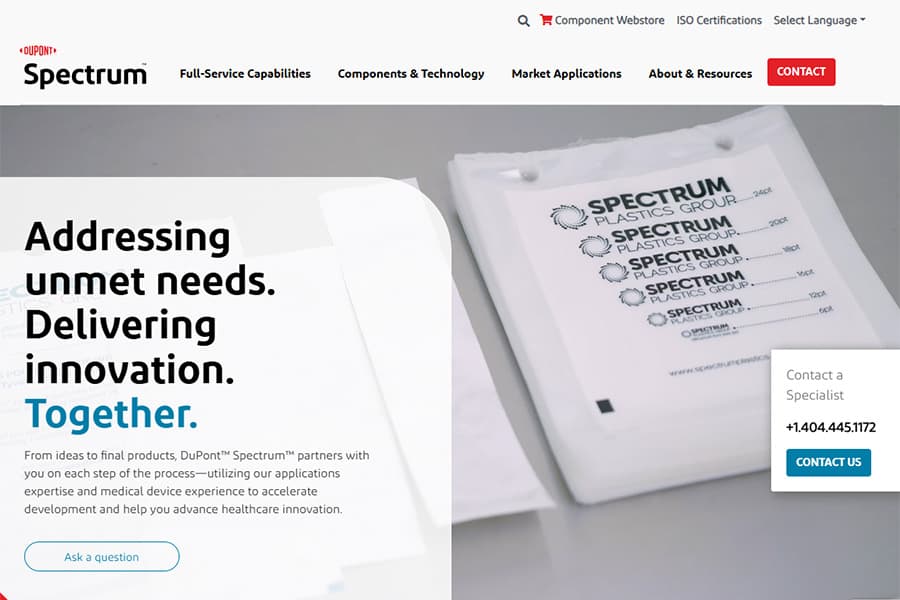 Spectrum expertise in medical plastic injection