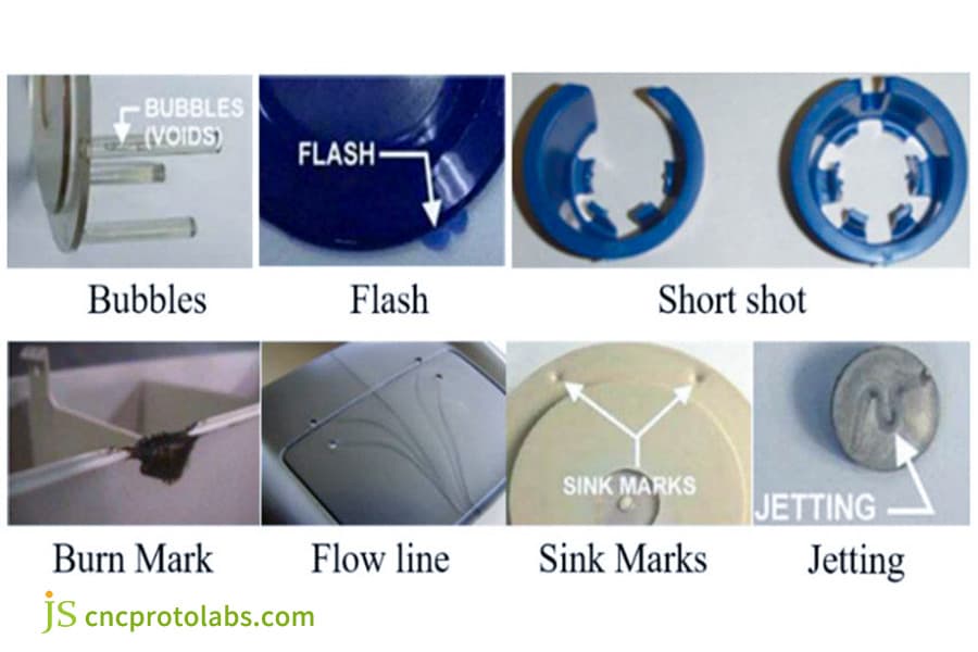 Short-shot defect example in plastic molding