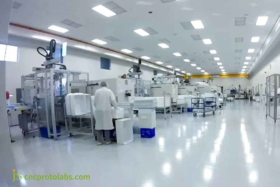 Una camera bianca di produzione medica ISO 13485.