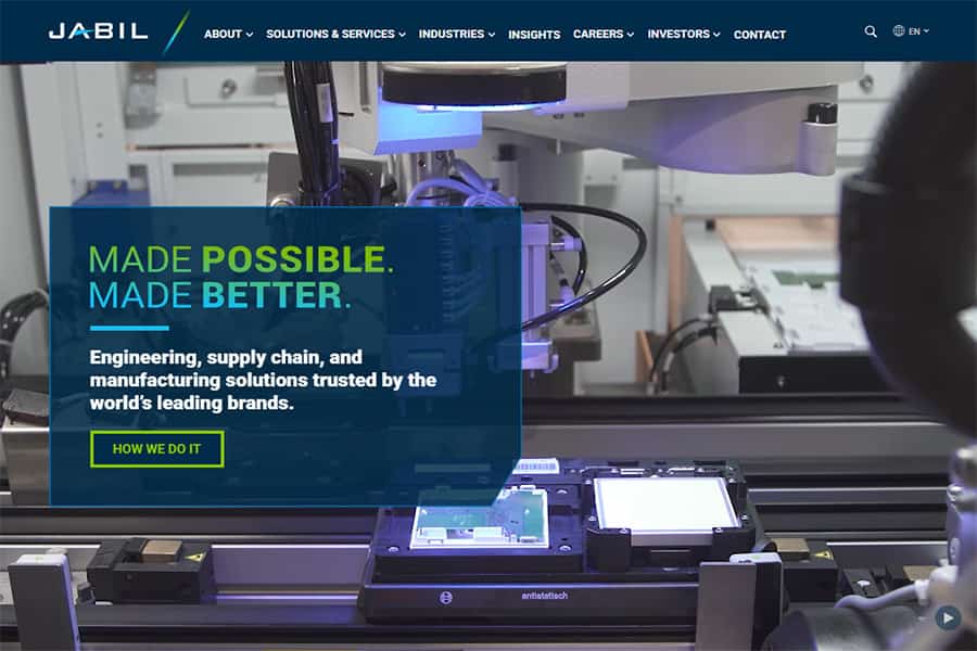 Jabil’s supply chain for plastic injection molding