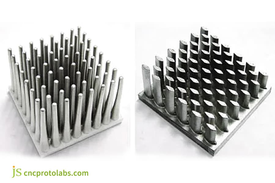 Injection molding aluminum​ heat sink components.