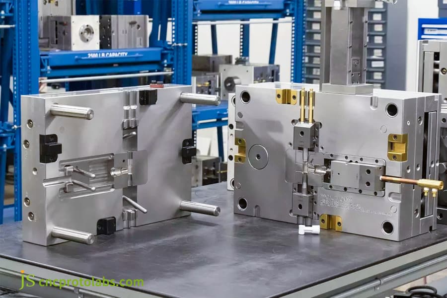 Side-by-side insert and overmold metal tooling