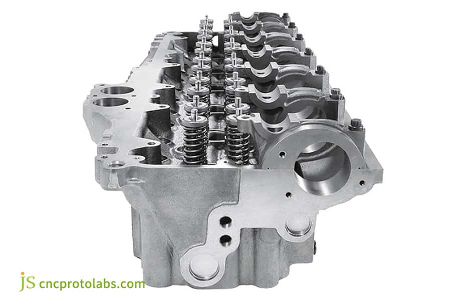 5-axis machined cast iron engine block.