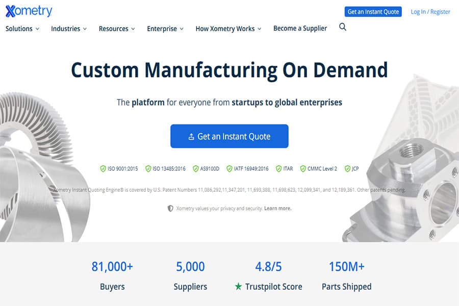 Mecanizado CNC complejo bajo demanda con Xometry