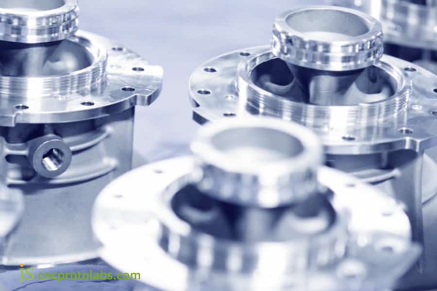 Precision-machined titanium aerospace parts.