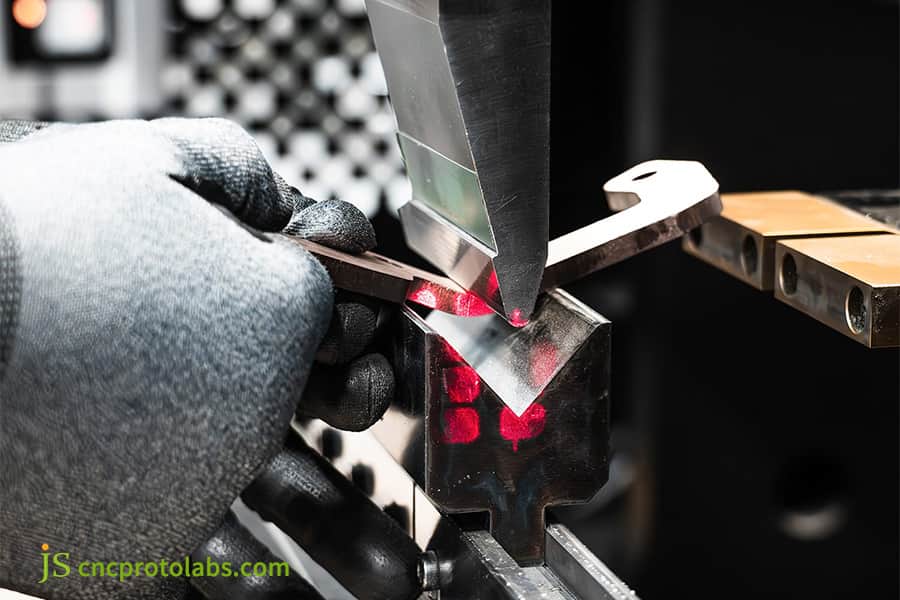 Precision metal bending laser alignment