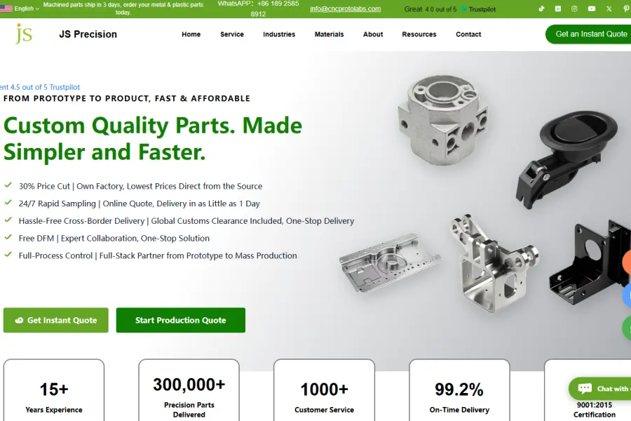 JS Precision rapid prototyping​ site