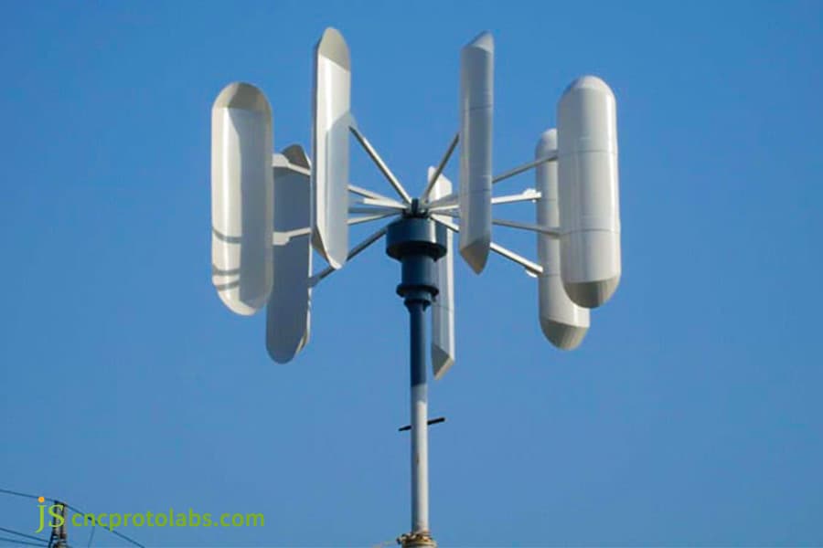 Vertical axis wind turbine custom gearbox.