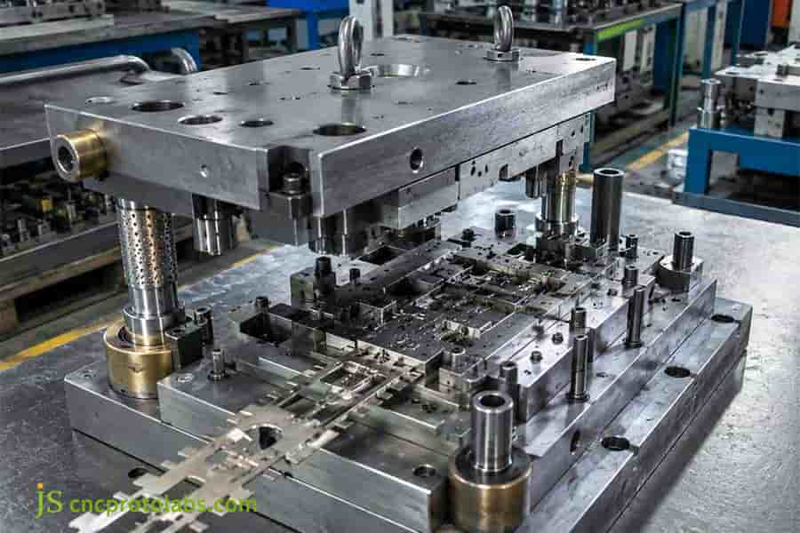 Progressive stamping die for rapid prototyping