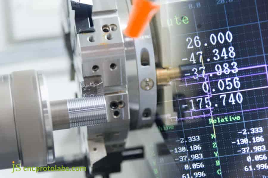 CNC machining part with live coordinate data