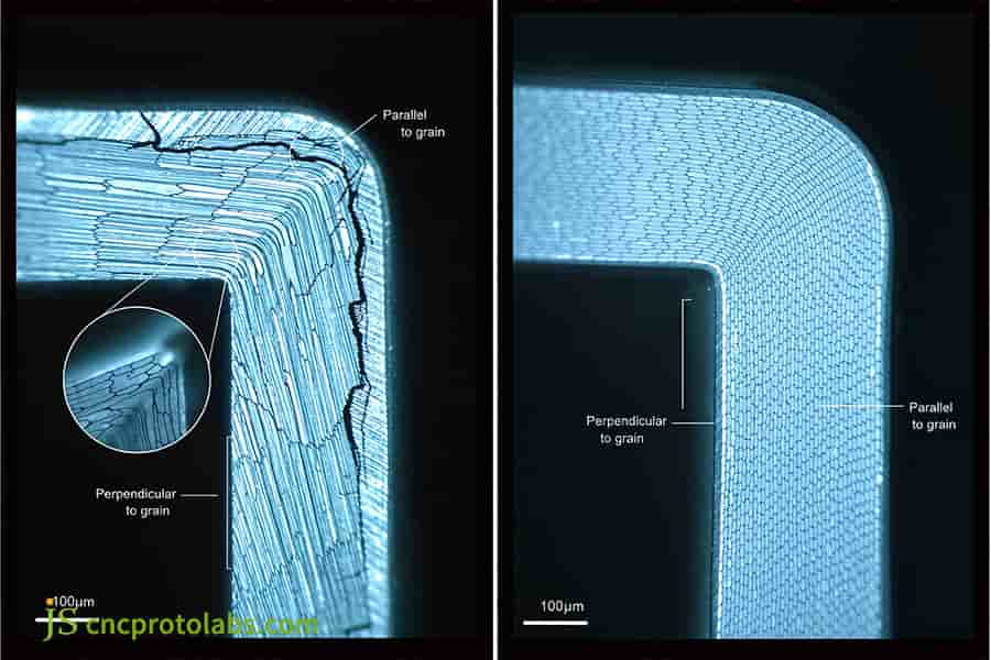 Aluminum vs steel sheet metal bending cracks