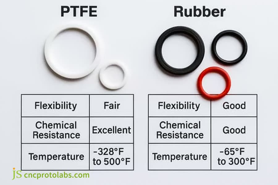 Confronto delle proprietà della guarnizione in gomma siliconica e PTFE