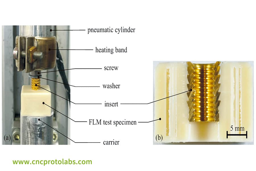 Brass threaded insert thermal conductivity test