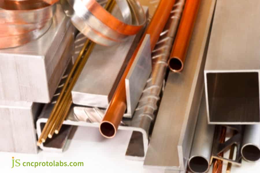 Various CNC milling metals material stock.