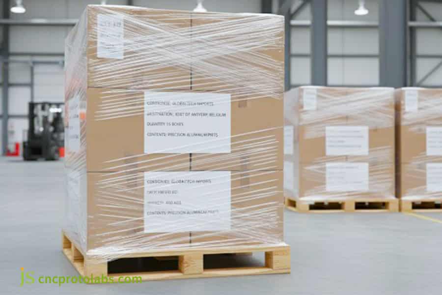 CNC services products packaged for shipment. 