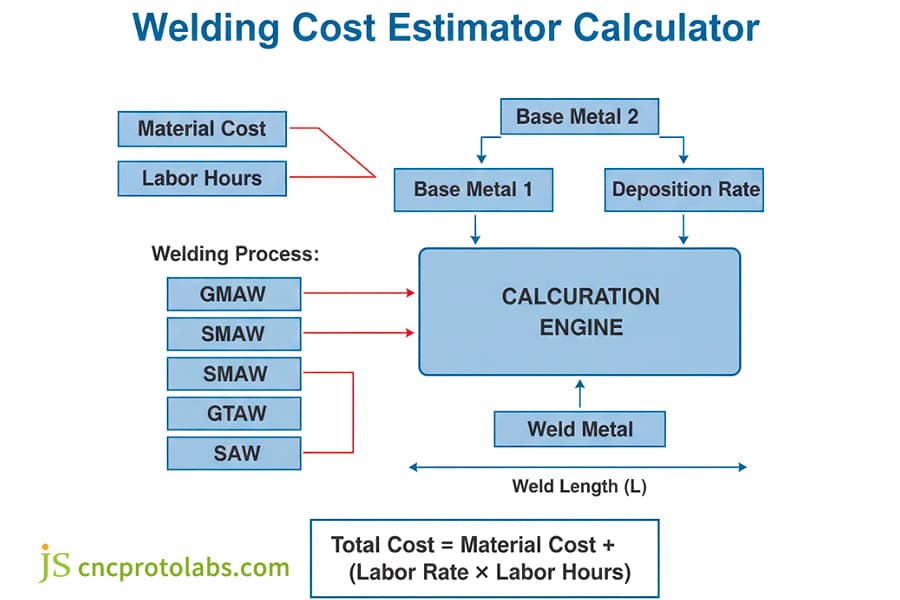Welding wire cost​ calculator diagram